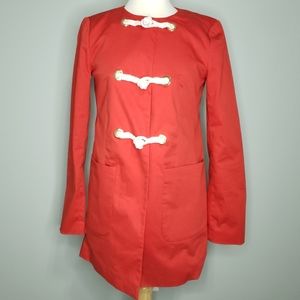 J. Crew Womens sz 6 Red Coat Modern Rope Nautical